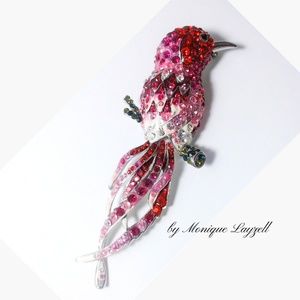 Pink Crystal Enamel Bird